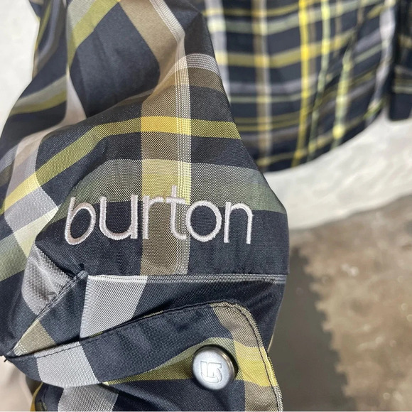 Burton dream dry ride women’s snowboarding jacket yellow plaid medium thermal - Picture 3 of 14